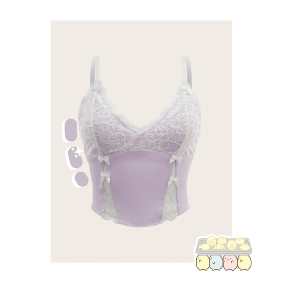 YesStyle Tops - ♡ lace trim bow cami ♡